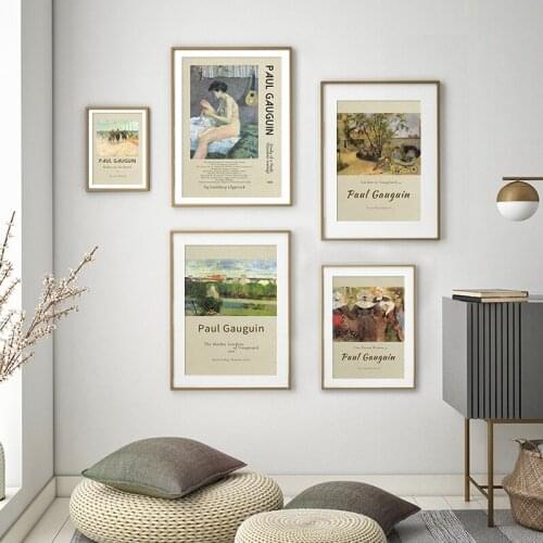 Famous Paul Gauguin Exhibition Poster And Print Canvas Painting Vintage Wall Art Picture For Living Room Gallery Home Decoration