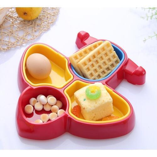 Colorful Bowl Separate Bowl Lunch Box Ware Kids Tray Cartoon Edible ABS Shape Food Grade Baby Dinner Plate Dinnerware Set 1 pcs