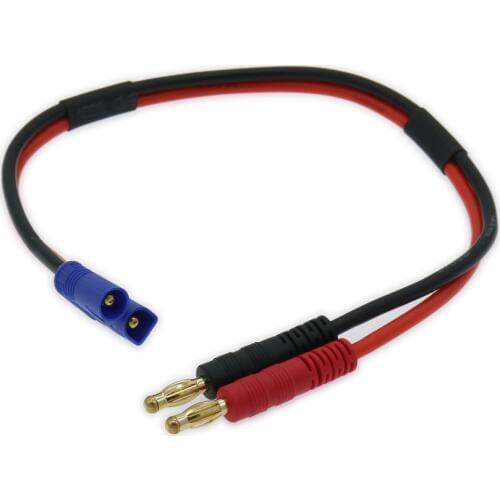 RCAWD 1x300mm Male Ec3 Plug 24K Gold-Plated Male 4.0 Banana Silicone Cable 14awg For Lipo Battery Charger XC0014 RCAWD