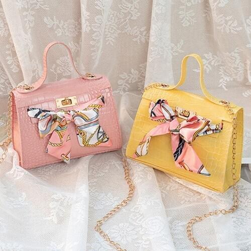 Luxury Women Shoulder Bag Handle Mini Bags PU Leather Handbags Scarves Design Crossbody Bags Female Crocodile Pattern Totes