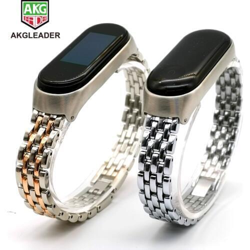 Luxury Wrist Bracelet For Xiaomi Miband 4 3 Metal Strap Stainless Steel Classic Smart Watch Band For Mi Band 3 horlogeband