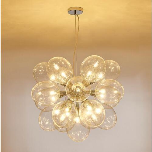 Nordic creative bubble ball chandelier Postmodern personality living room lamp LED glass bedroom living room chandelier