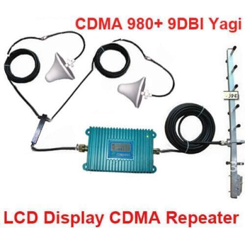 LCD display 980 CDMA 850Mhz booster W/ 22M Cable+2 indoor Antennas,850Mhz CDMA repeater signal amplifier 850Mhz repeater