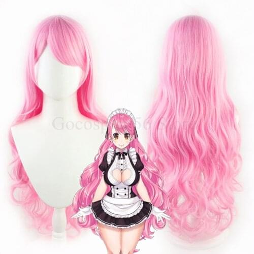 VTuber Aizono Manami Wig Hololive Youtuber Girls Pink Cosplay 85cm Long Curly Heat Resistant Synthetic Hair