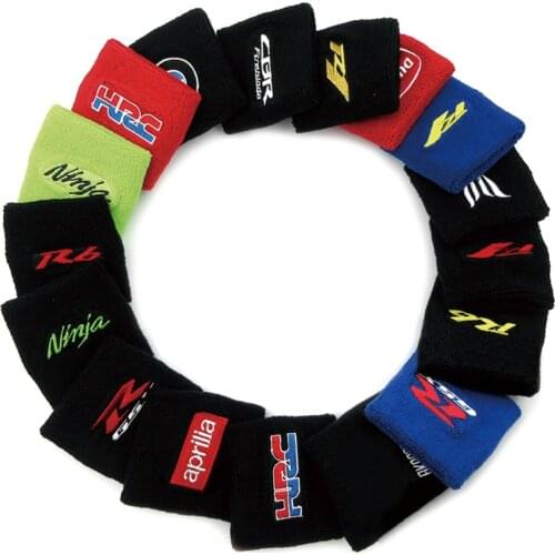 Embroidery Motorcycles Front Fluid Oil Brake Clutch Reservoir Socks For Suzuki GSXR 600 750 Honda HRC Aprilia RSV4 Yamaha R1 BMW