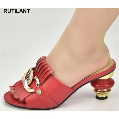 Latest Italian Party Shoes Decorated with Rhinestone Ladies Dress Shoes Plus Size Women Shoes 43 Wedding Shoes Bride Pump Heels