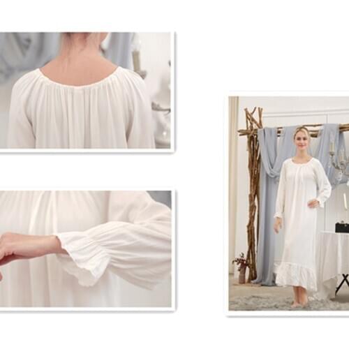 White Sleepwear Spring and summer long girl nightdress woman Korean princess nightdress comfortable Tempting ночная рубашка sexy