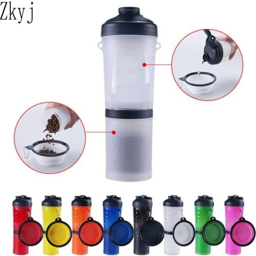2 In 1Pet Water Bottle Dispenser Travel Portable Dog Cat Drinking Travel Folding Silicone Bowl For Dog Cat Food Water Feeder Cup