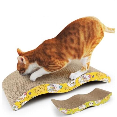 2021 New Design Cardboard Board Cat Scratcher with Catnip Crazy Pet Interactive Toy
