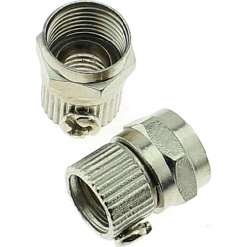 50PCS Copper Twist On 75-5 F Type Coaxial Cable Connector Plugs High Quality Connector For TV 2P Satellite Antenna Coax Cable