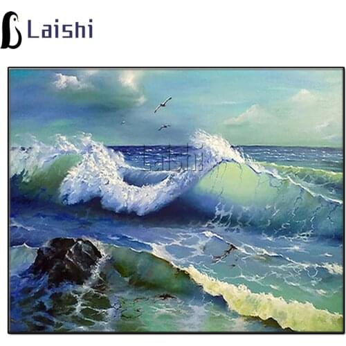 5D DIY Diamond Painting Sant Sea View Sant Sea View Handmade Full Square or round Drill Embroidery Sticker Home decor artwork