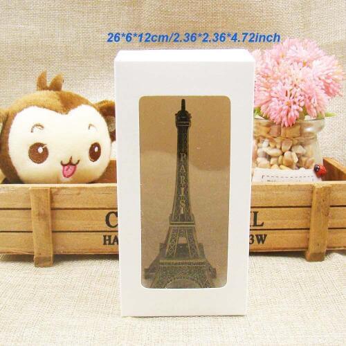 6*6*12cm 30pcs/lot White/black/kraft/red paper Window Box Custom Gift Boxes Candy/Cake/Soap/Cookie/Cupcake Display packaging Box