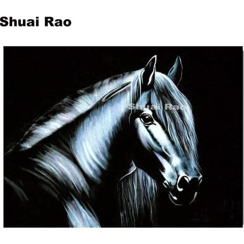 Black horse diamond painting full square cross stitching 5d diy diamond set mosaic animals diamond embroidery unicorn art