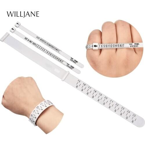 US UK Finger Ring Sizer Measurer Jewelry Ring Bracelet Wrist Measuring Tool Metal Ring Sizer Stick Official Finger Measure Gauge