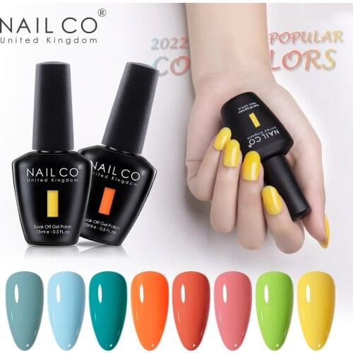 NAILCO 15ml Vernis Gel Nail Polish 2021Porular Colors Series Ultimate Gray Yellow Illuminating UV Nail Gel Nail Art Manicure Set