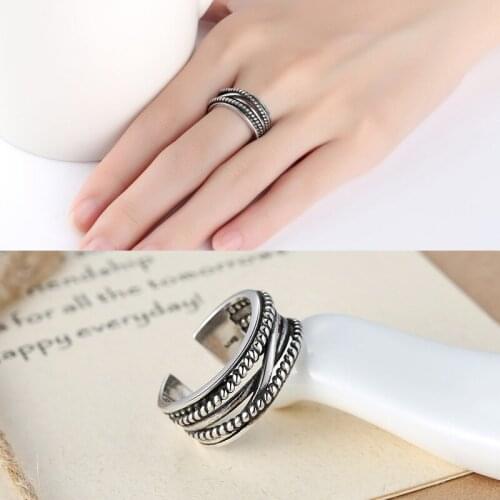 Bohemian Charm Boho Layer Chains Rings For Women Lover Wedding Bridal Valentines Gifts Men Open Retro Antique Rings 2021
