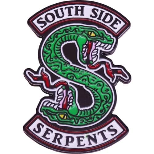 South side serpents enamel pin horror snake brooch reptile animal badge green python pin Riverdale fans gift horror art accessor