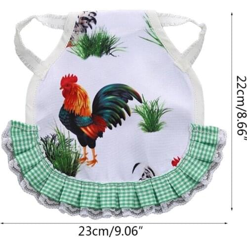Chicken Saddle Hens Apron with Elastic Adjustable Straps Cartoon Fruit Polka Dot Print Ruffled Duck Jacket Poultry Wing F19B