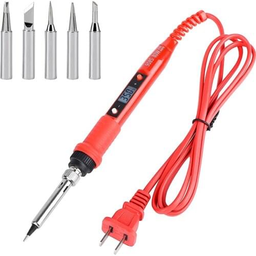 JCD 80W Soldering Iron With Tips Kit Digital Display Adjustable Temperature 220V/110V Solder Station Welding Repair Tool 908S