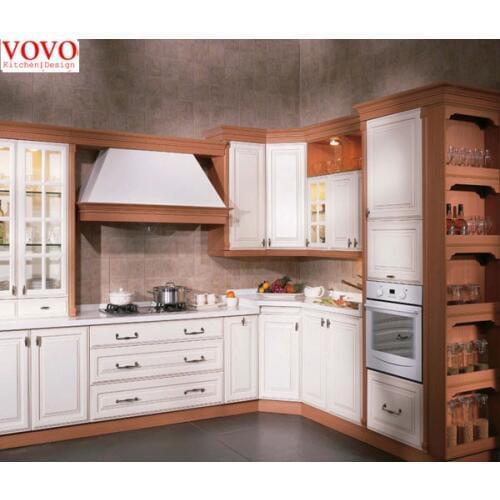 Kitchen cabinets with solid wood frames