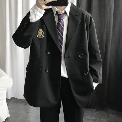 Gothic Autumn New DK Suit Jacket Male Jk Student Uniform Abstinence Department BF Wind Black Jacket Casual Suit Men and Women