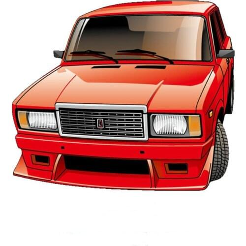 Hot Funny High Quality Red Racing Car VAZ 2106 Car Sticker Windshield Bumper Motorcycle Helmet Decal A4 Q3 Auto Decoration