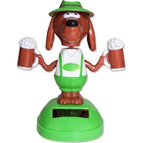 Cute Lucky Dog Holding Beer Doll Statue Home Office Desk Car Interior Ornament