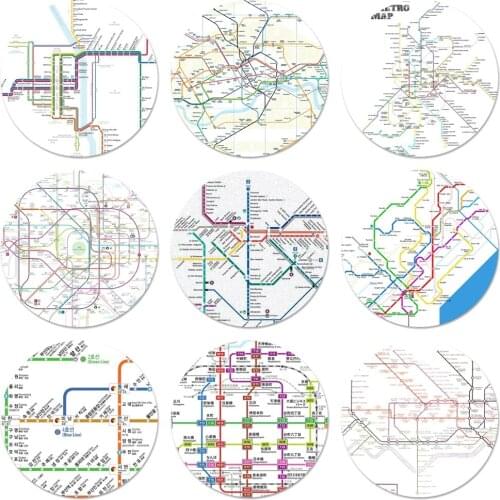 Moscow Madrid New York Underground Icons Pins Badge Decoration Brooches Metal Badges For Clothes Backpack Decoration