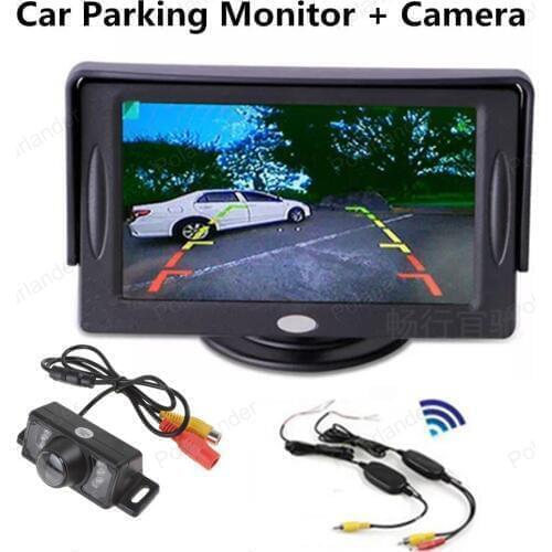 New! TFT LCD 4.3 Inch Rear View Monitor + 170 Degree Rearview Car Camera+Video Transmitter & Receiver Kit