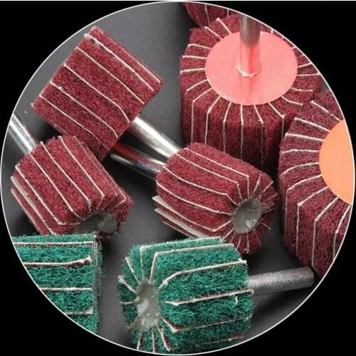 NEW 10ps 6mm Shank 1" MINI Non-woven Combi Abrasive Polishing brushed Disc Fits Rotary Tools