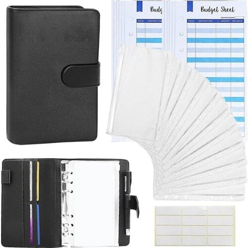 2PACK A6 Budget Organizer Binder, A6 Cash Envelope System Binder with 24 Cash Envelopes 24 Labels for Budgeting