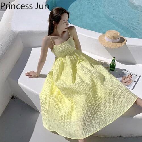 Summer Holiday Loose Long Black White Dress Sleeveless Slash Neck A Line Strap Dress French Retro Vacation Sling Suspender Dress