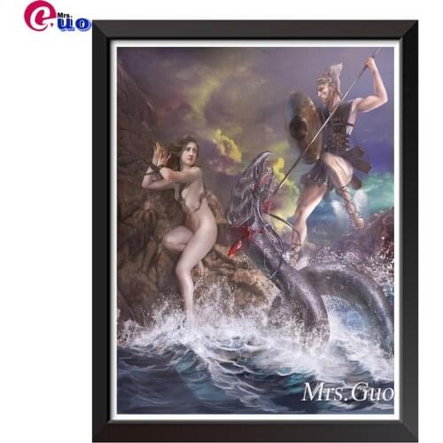 Full Square/Round Drill 5D DIY Diamond Painting Myth Art "Perseus and Andromeda" 3D Diamond Embroidery