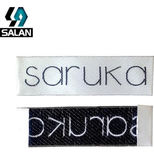 Custom satin clothing tags Customize damask sewing woven garment tags personalized logos labels fabric etiquetas free shipping