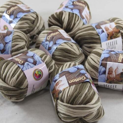 Sale 8Ball x 50g Super Soft Pure Cotton Chunky Shawl Hand Knitting Yarn Scarves Shawls 42239 Black Gray