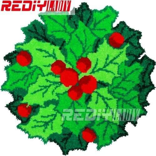 REDIY LADIY Latch Hook Rug Floor Mat Wall Tapestry Green Trees Pre-Printed Canvas Animal 3D Yarn Embroidery Carpet Rug 110x85cm