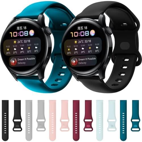 Sport Silicone Double-buckle Replaceable Strap for Huawei Watch 3 band for Huawei Watch3 GT 2e GT2 42mm 46mm Bracelet Watchbands