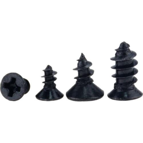 M2 M2.3 M2.6 M3 M3.5 Black Carbon Steel Cross Recessed Countersunk Flat Head Tapping-screws Wood Screw