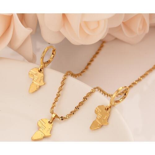 Gold color africa Mapdrop earrings pendant Trendy Jewelry Gifts party women girls kids party wedding Jewelry sets