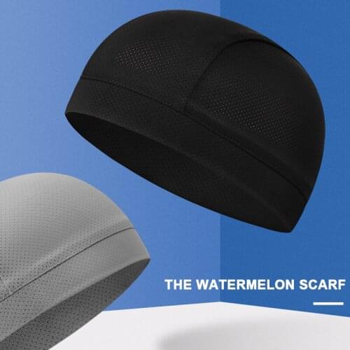 Ice Silk Skull Cap Outdoor Windproof Sun Proof Quick Dry Cycling Cap Soft Comfort Spots Hat for Fishing Running EDF