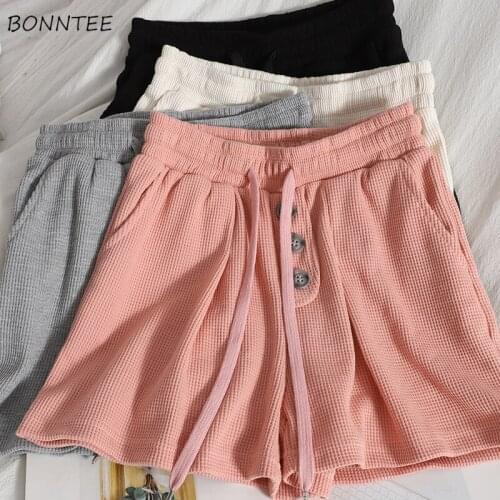 Shorts Women Solid All-match Drawstring Stylish Summer New Comfortable Breathable Leisure Mujer Trousers Korean Style Hot Sale