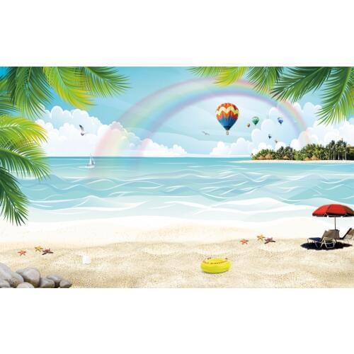 Printing Window Curtain Sheer Curtains For Living Room Bedroom sea scenery Blackout Childrens Curtains For Window Decorative