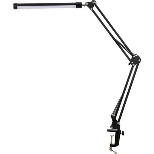 LED Folding Metal Desk Lamp Clip On Light Clamp Long Arm Dimming Table Lamp Adjustable For Living Room Reading Computers