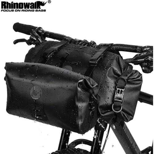 Rhinowalk 2021 Bicycle Bag Waterproof Big Capacity Handlebar Bag 2-piece Front Tube Cycling Bag MTB Frame Trunk Bike Accessories