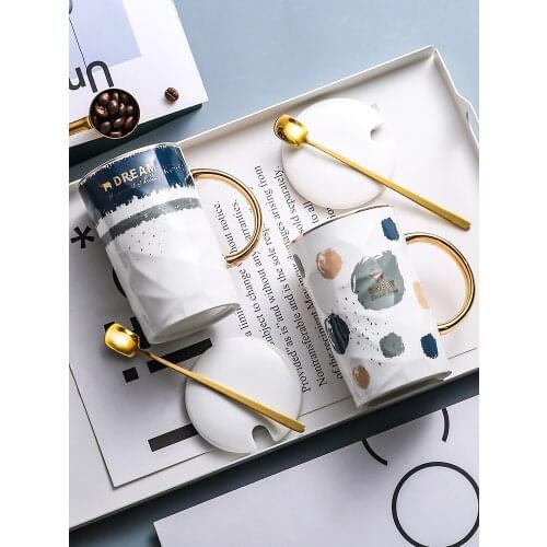 NEWYEARNEW 1piece Ceramic Water Cup Coffee Mug Love Tea Milk Business Tableware Valentine Wedding Gift