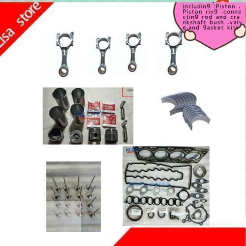 1kit Engine Kits with Pistons rings valves oil seal and gasket for greatwall 4g15 4g13 4g15T 4g63 4g64 4g69