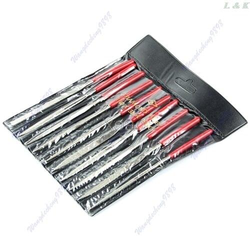 10Pcs/set 140mm Needle Files Jeweler Diamond Carving Craft Tool Metal Glass Stone M04 dropship