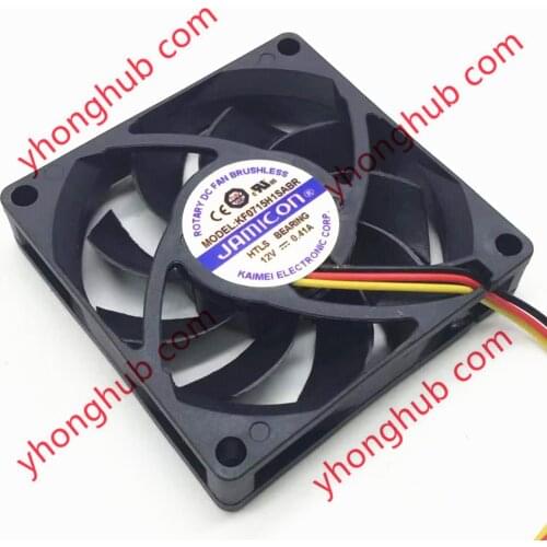 Jamicon KF0715H1SABR DC 12V 0.41A 70x70x15mm 4-wire Server Square Fan