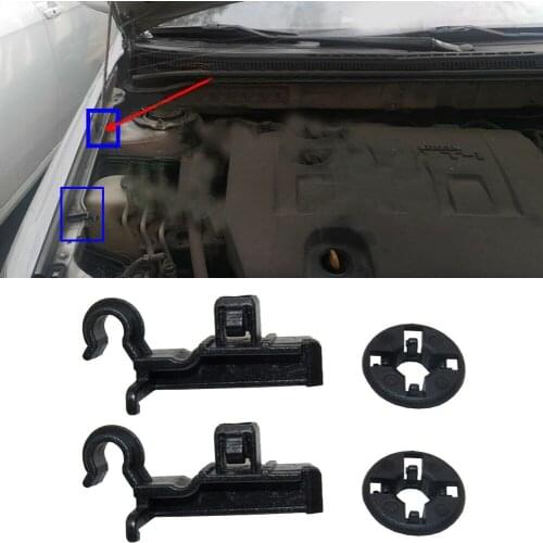 4pcs Car Hood Prop Rod Clips Grommet Plastic Reliability Bonnet Stay Holder For Toyota 53452-02060 90480-15034