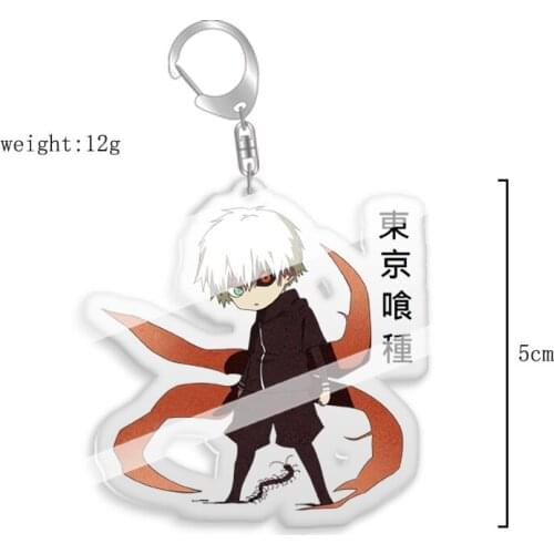 5-10pcs Fashion jewelry Key chain Tokyo Ghoul Kaneki Ken Touka Kirishima Figure toy Acrylic Key Ring Pendant Bag Charms gift